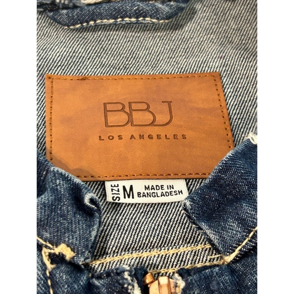 BBJ Los Angeles Distressed Cropped Denim Jacket, Size: M - Picture 6 of 8